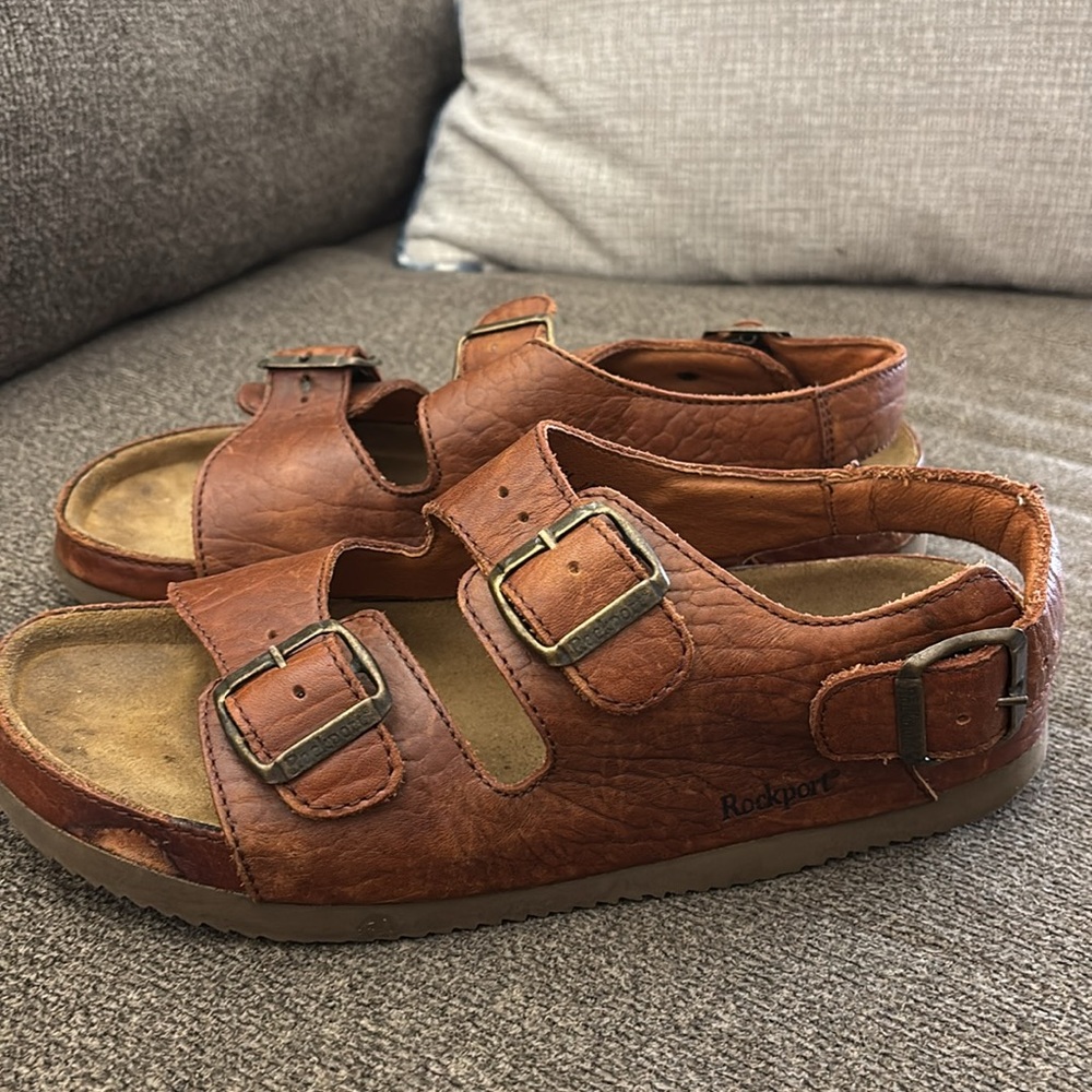 Rockport‎ #M1909 brown Leather Men’s Sandals Size 10